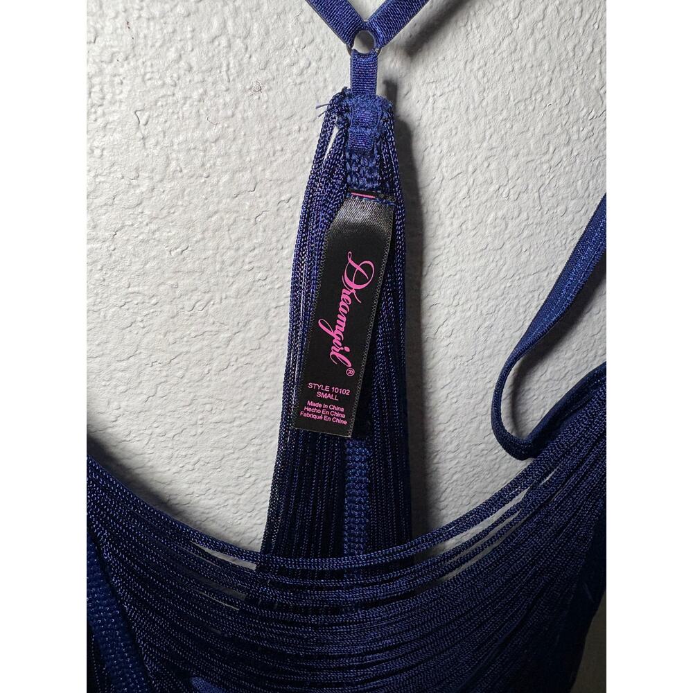 Dreamgirl Navy Fringe Mini Dress with Matching Panty – Size S - Picture 15 of 15